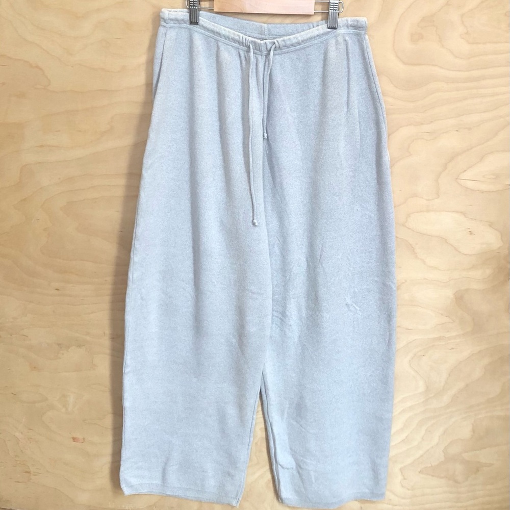 Eddie Bauer Light Gray Wide Legs Sweatpants Elastic Waist Cotton Womens L.
